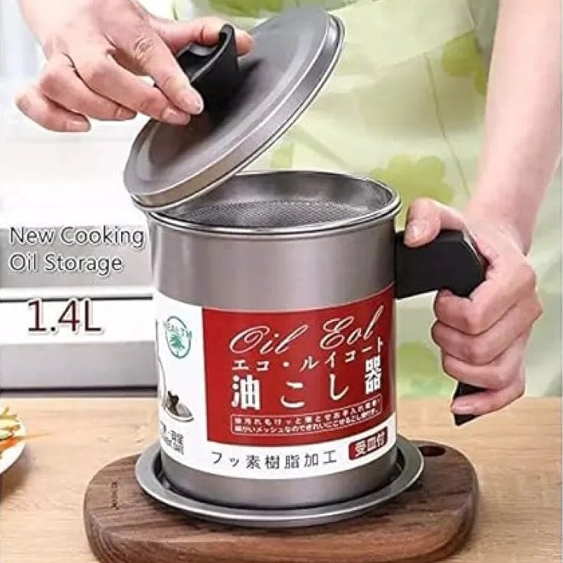 Oil Fryer Cookerwith Stainless Steel Fine Mesh With Lid Food Grade Iron Cooking Oil Filter Machine With Handle For Kitchen.. - Image 4