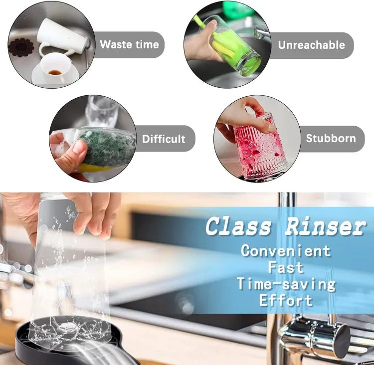 High Pressure Faucet Glass Rinser Automatic Cup Washer Bar Kitchen - Image 3