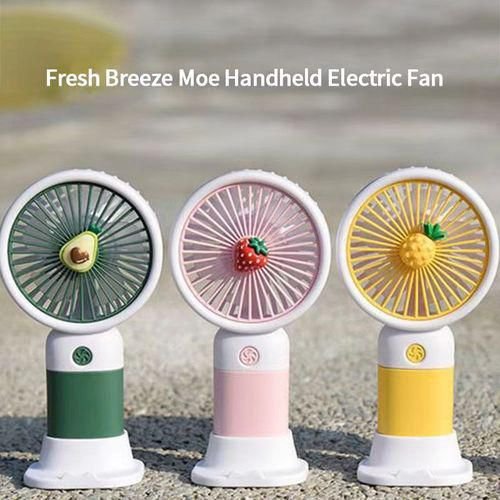 Fresh Breeze Moe Handheld Electric Fan – Cute Fruit Design Portable Mini Desk Fan - Image 2