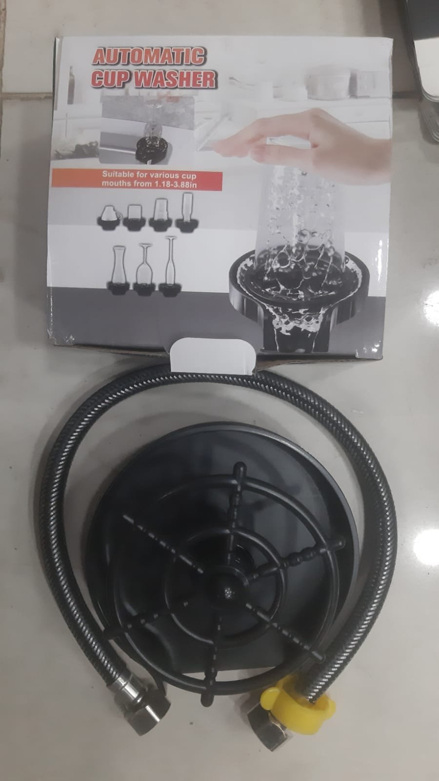 High Pressure Faucet Glass Rinser Automatic Cup Washer Bar Kitchen - Image 4