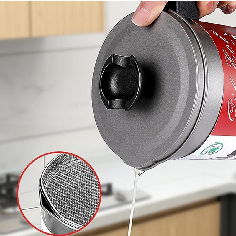 Oil Fryer Cookerwith Stainless Steel Fine Mesh With Lid Food Grade Iron Cooking Oil Filter Machine With Handle For Kitchen.. - Image 7