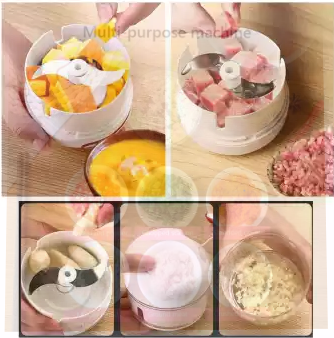 Manual Food Chopper Mini Hand Pull Food Processor Garlic Press Mincer Grinder.. - Image 2