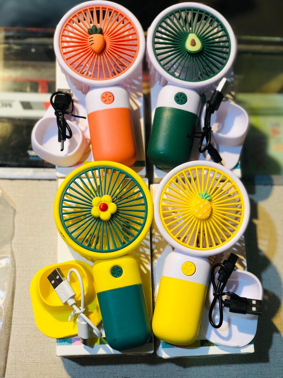 Fresh Breeze Moe Handheld Electric Fan – Cute Fruit Design Portable Mini Desk Fan - Image 3