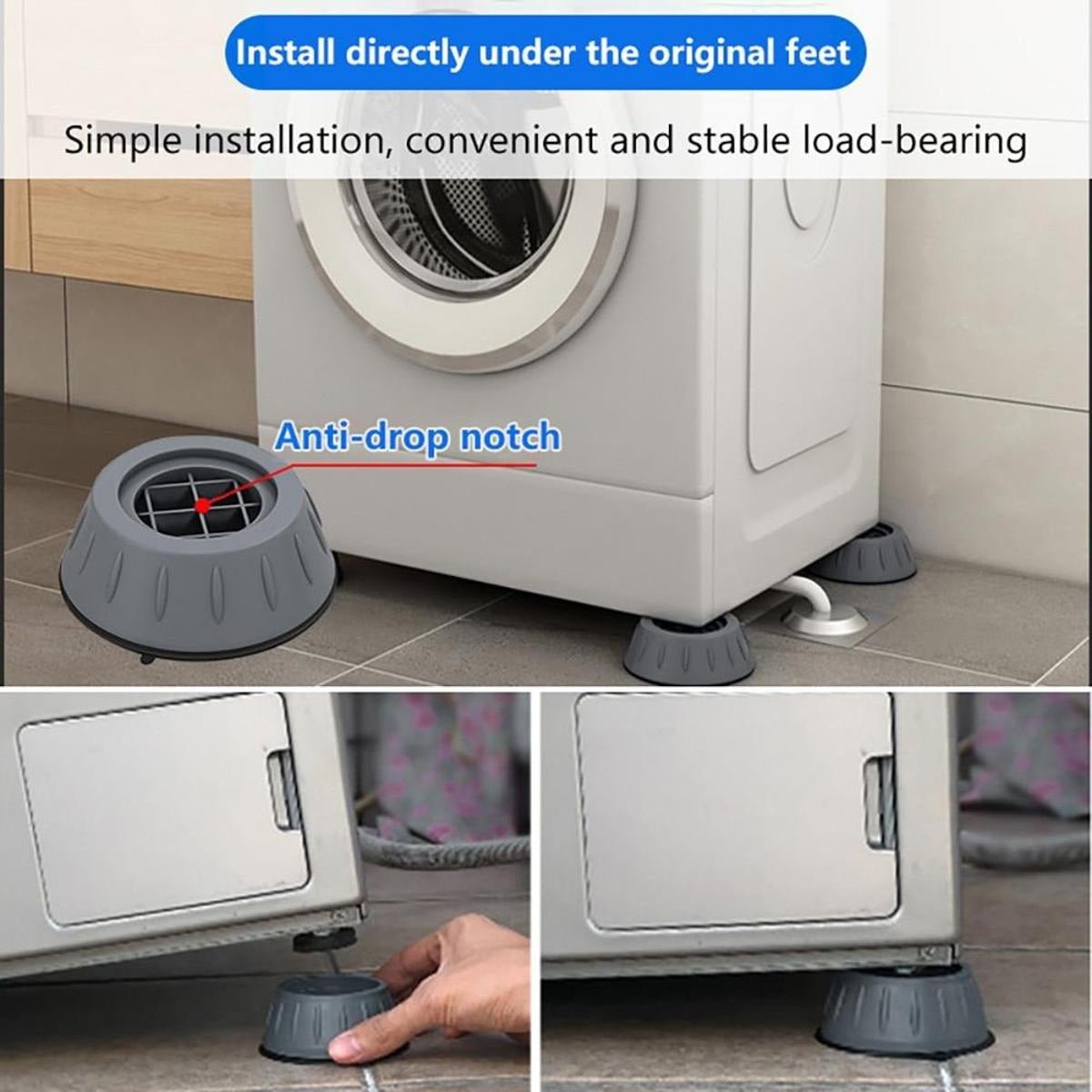 4Pcs Universal Anti-Vibration Feet Pads — Non-Slip Rubber Mats - Image 3