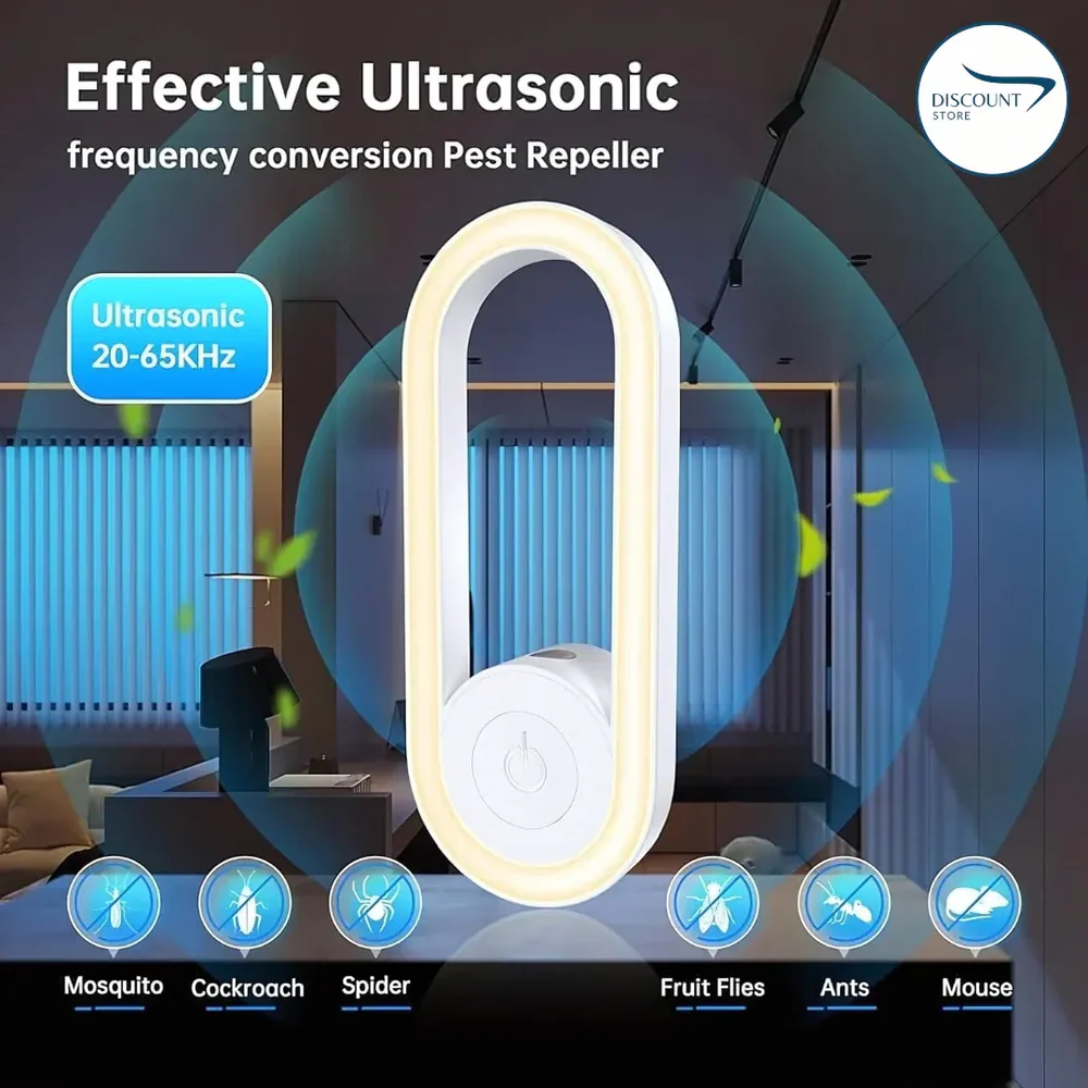 2in1 Ultrasonic Mosquito Repellent with LED Night Light | Indoor Pest Control - Image 2