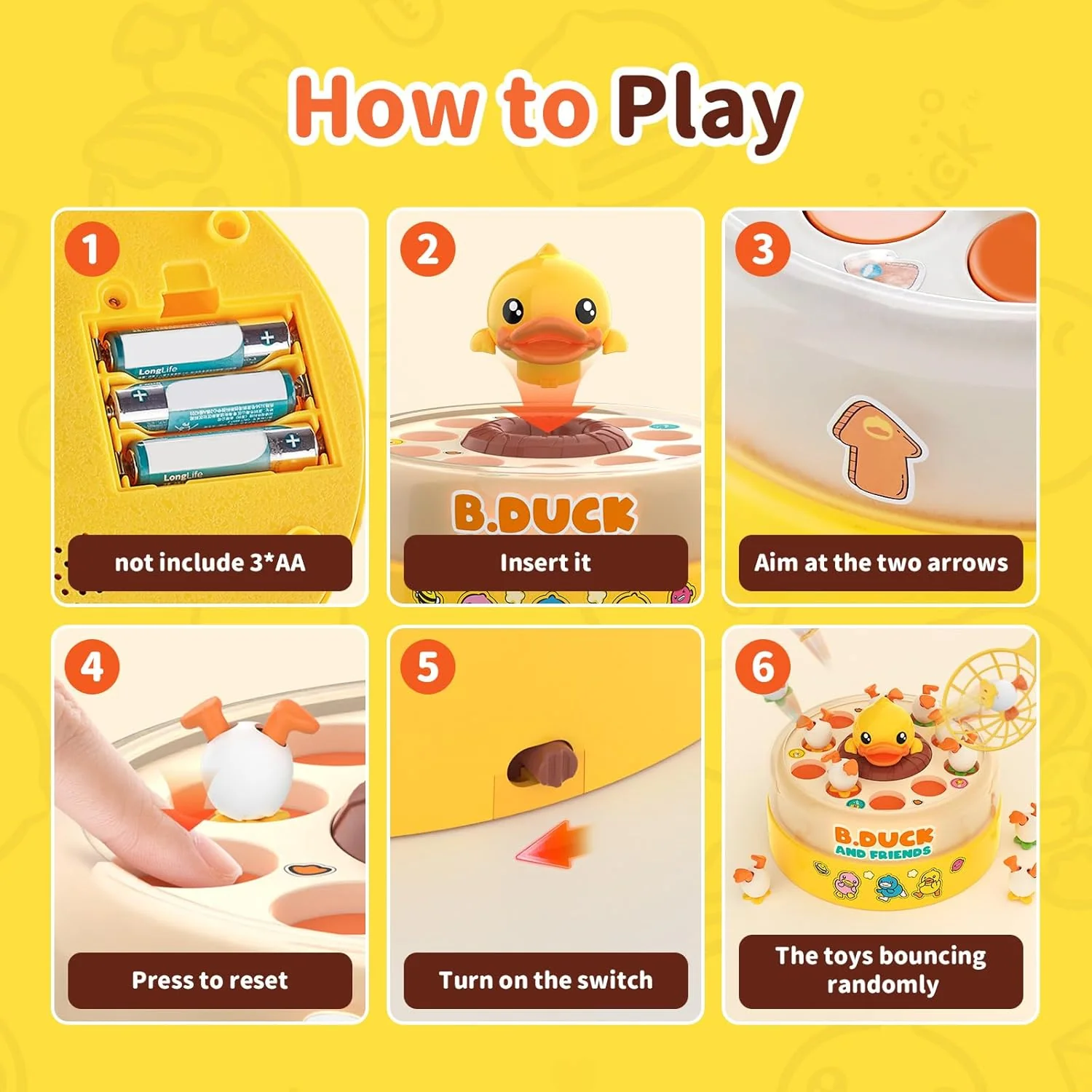B.Duck Bounce Catch Game Board Games Fun Bounce & Catch Duck Toy - Image 3