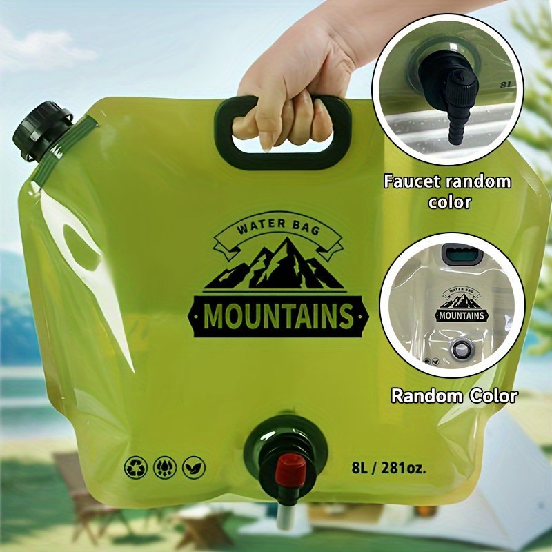 8L Foldable Water Storage Bag with Handle | Portable Camping Water Container - Image 2