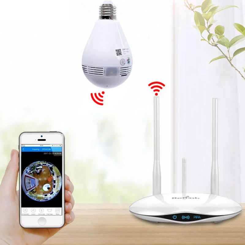 Smart WiFi CCTV Bulb Camera V380 | 360° Full View | Two-Way Audio | Wireless Home Security - Image 2