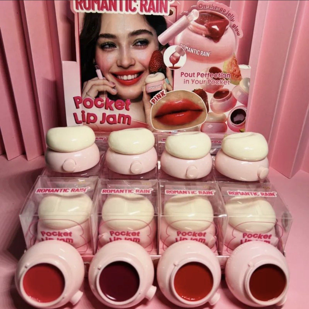 Romantic Rain Pocket Lip Jam Pack of 4 Pcs
