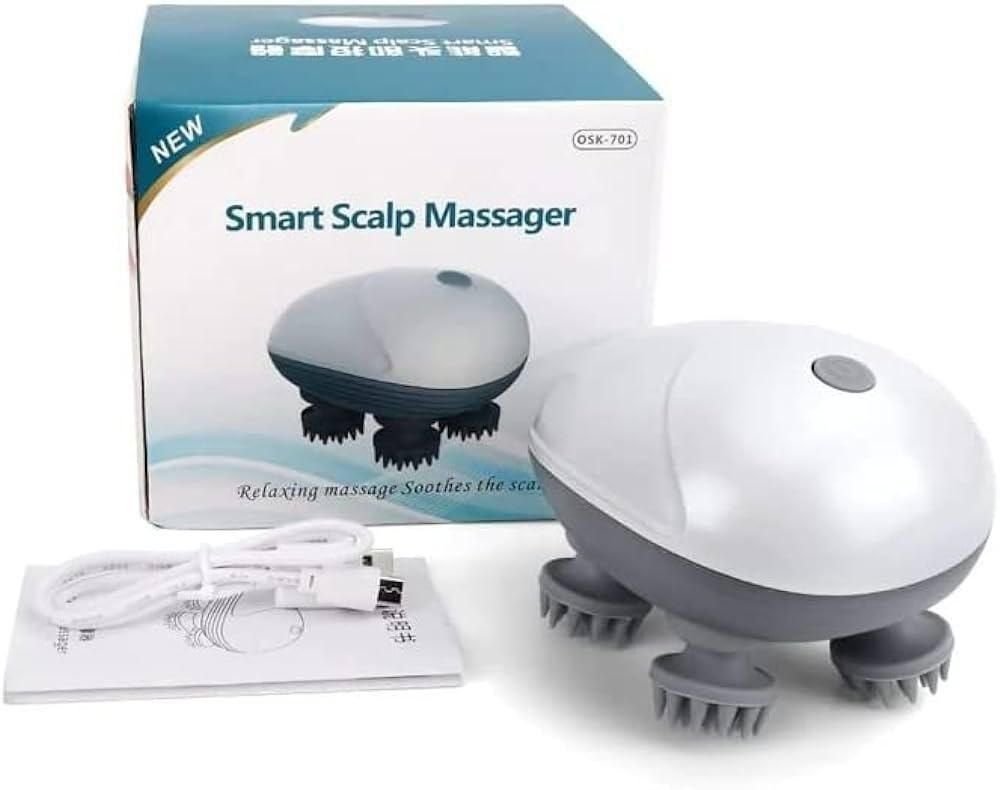 Smart Scalp Massager Electric USB-Powered Head Massager with 4 Massage Nodes, Relaxation & Stress Relief