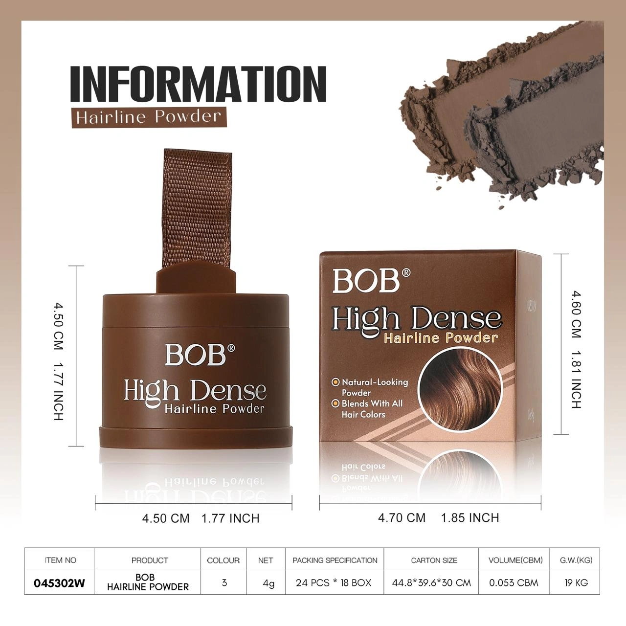 BOB Hairline Powder Hair Line Shadow Cover Up Fill In Thinning - Image 3