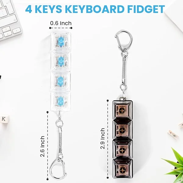 Stress Relief Keyboard Keychain – Mechanical Click Fidget Keychain for Anxiety & Focus | Random Color - Image 2