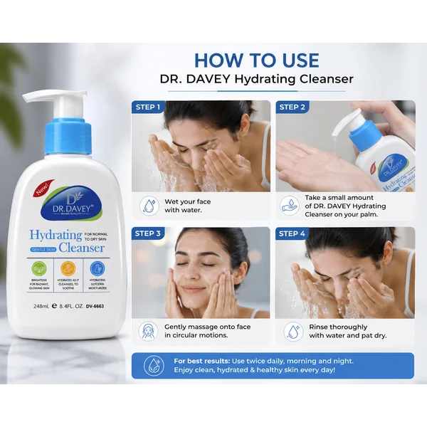 DR DAVEY Hydrating Cleanser – Gentle Face Wash for Normal to Dry Skin - Image 2