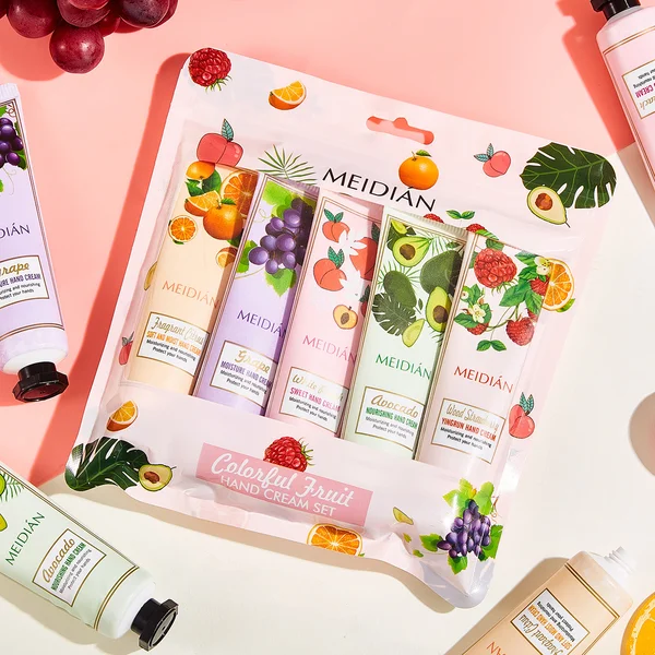 Meidian Fruit Extract Hand Cream Set (5 Pack) | Moisturizing & Perfumed Hand Care | Soft & Nourishing Skincare Gift Set