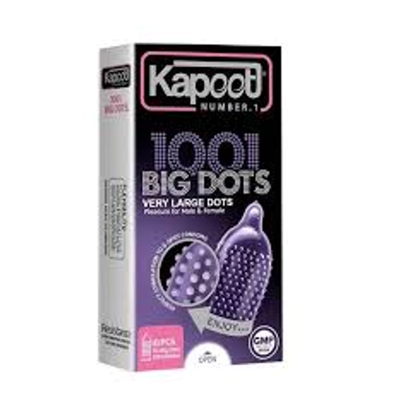 Kapoot 1001 Big Dots Condoms – Extra Ribbed Pleasure | 10 Pieces Pack
