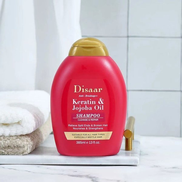 Disaar Keratin & Jojoba Oil Shampoo 385ml – Repair & Strengthen Brittle Hair