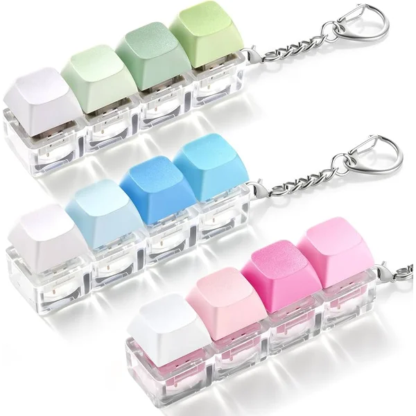 Stress Relief Keyboard Keychain – Mechanical Click Fidget Keychain for Anxiety & Focus | Random Color