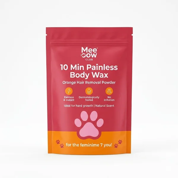 Meeoow Club 10-Minute Painless Orange Body Wax Powder 100g – Instant Hair Removal