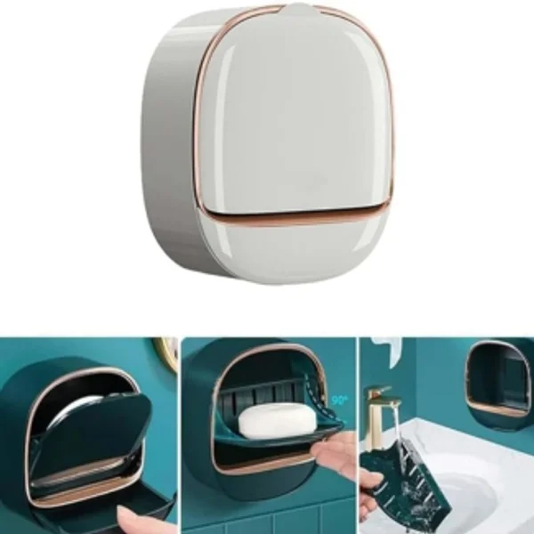 Self-Adhesive Soap Dish for Bathroom | Wall Mounted Plastic Soap Holder | Space Saving Soap Box