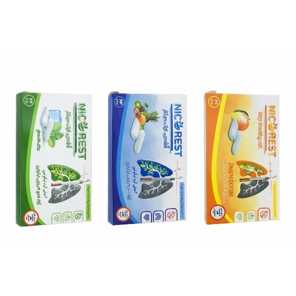 Nic Rest 2 MG Nicotine Bubble Gum Cool Mint Coated 24 PCs